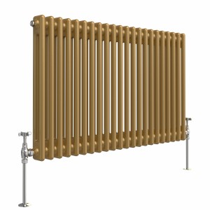 Bern 600 x 1010mm Metallic Gold Double Horizontal Column Radiator