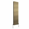 Karlstad 1600 x 410mm Black Gold Double Vertical Flat Panel Designer Radiator