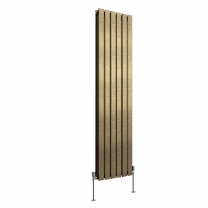 Karlstad 1600 x 410mm Black Gold Double Vertical Flat Panel Designer Radiator