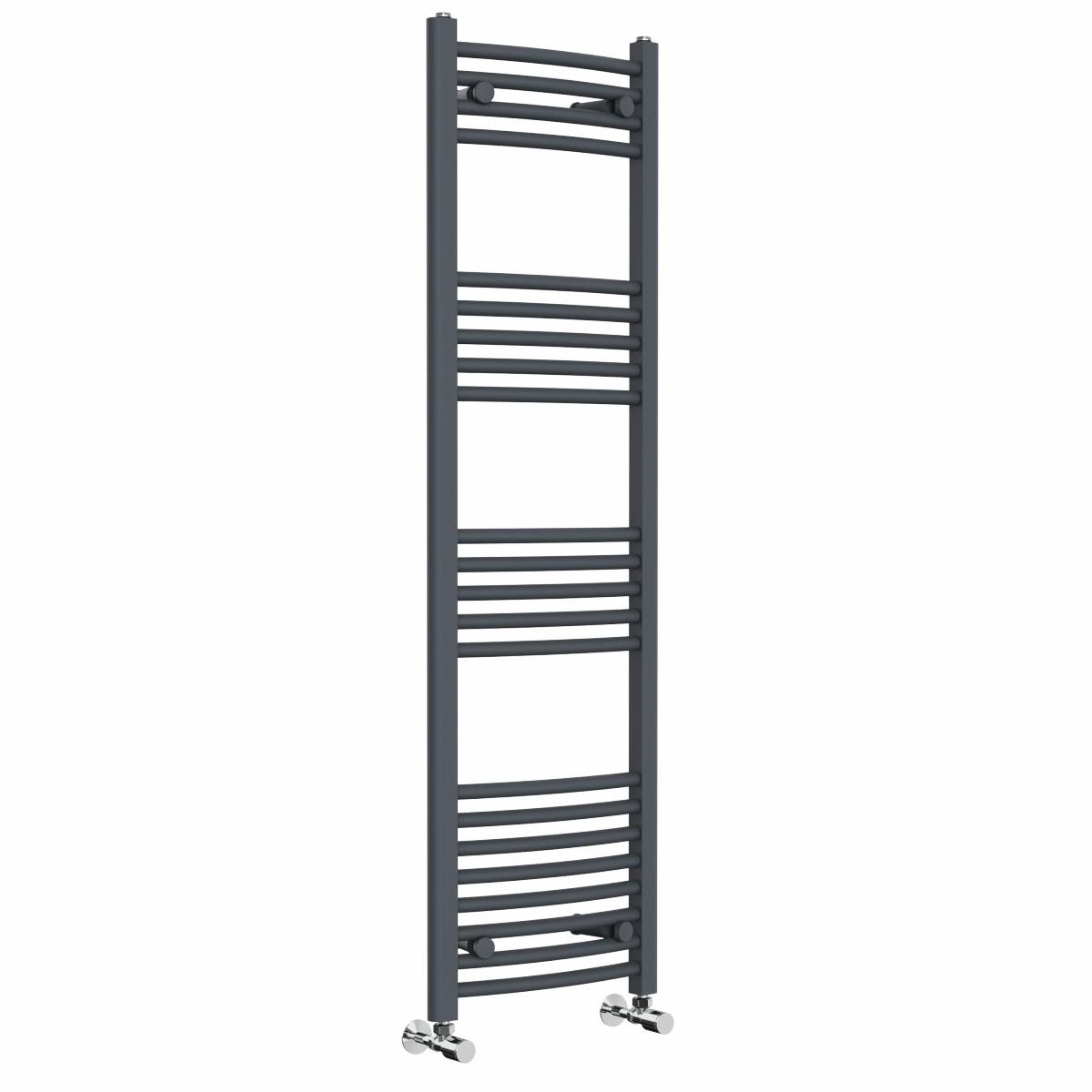 Fjord 1400 x 400mm Curved Anthracite Heated Towel Rail