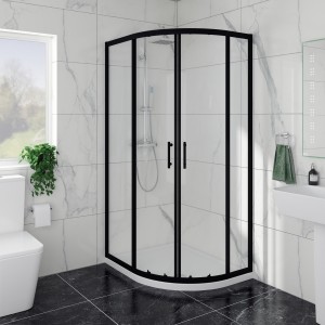 Ennerdale - 1000 x 800mm Offset Quadrant Shower Enclosure - Black (Reversible Left/Right)