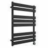 Juva 800 x 600mm Satin Black Flat Panel Thermostatic Touch Control Electric Heated Towel Rail