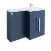 Calm Matt Blue Right Hand Combination Vanity Set with Concealed Cistern (No Toilet)