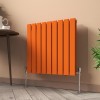 Karlstad 600 x 614mm Bright Orange Double Flat Panel Horizontal Designer Radiator