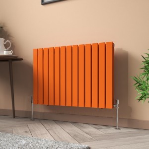 Karlstad 600 x 886mm Bright Orange Double Flat Panel Horizontal Designer Radiator
