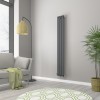 Norden 1800 x 237mm Anthracite Single Vertical Oval Tube Designer Radiator