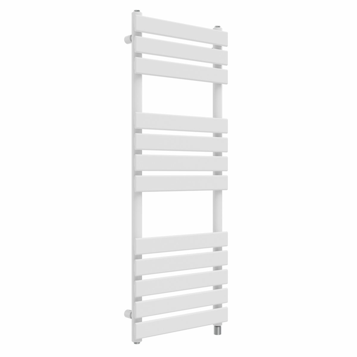 Juva 1200 x 450mm White Flat Panel Simple Electric Heated Towel Rail