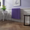 Bern 600 x 605mm Elegant Purple Triple Column Horizontal Traditional Radiator