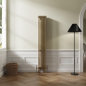 Bern 1800 x 290mm Traditional Metallic Gold Vertical Four Column Radiator