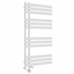 Koli 1200 x 600mm Dual Fuel White Thermostatic Touch Control Electric Heated Towel Rail