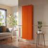 Lulea 1800 x 620mm Bright Orange Double Flat Panel Vertical Designer Radiator