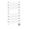 Juva 650 x 400mm White Flat Panel Electric Thermostatic Heated Designer Towel Rail