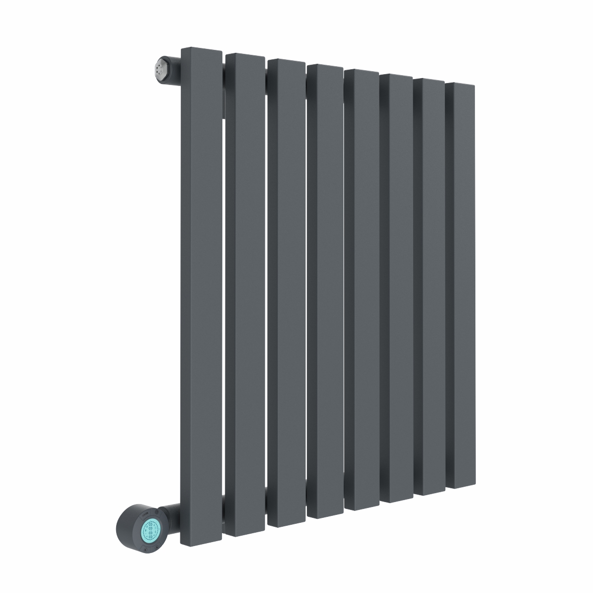 Lulea 600 x 550mm Anthracite Flat Panel Horizontal Wifi Electric Radiator - 600W