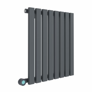 Lulea 600 x 550mm Anthracite Flat Panel Horizontal Wifi Electric Radiator - 600W