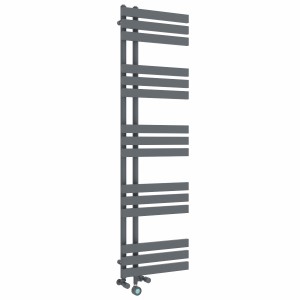 Koli 1600 x 450mm Dual Fuel Anthracite Thermostatic Touch Control Wifi Electric Heated Towel Rail