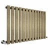 Lulea 600 x 900mm Black Gold Single Flat Panel Horizontal Designer Radiator