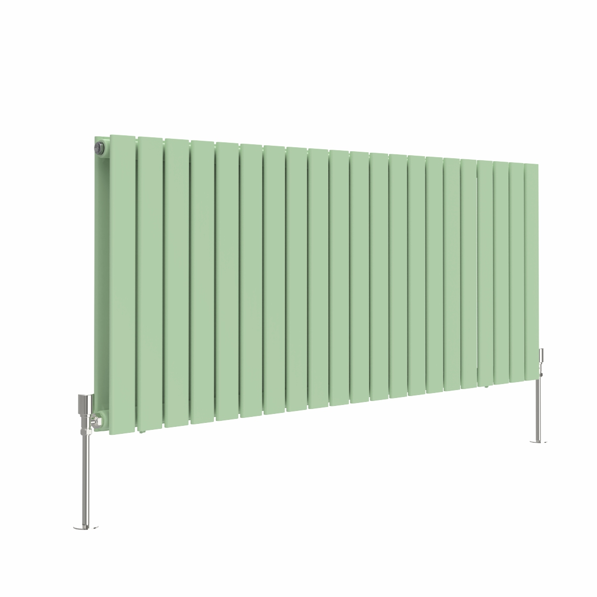 Karlstad 600 x 1430mm Pastel Green Double Flat Panel Horizontal Designer Radiator
