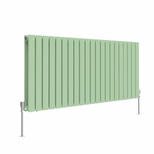 Karlstad 600 x 1430mm Pastel Green Double Flat Panel Horizontal Designer Radiator