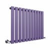 Lulea 600 x 760mm Elegant Purple Single Flat Panel Horizontal Designer Radiator