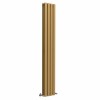 Lulea 1800 x 270mm Metallic Gold Double Flat Panel Vertical Designer Radiator