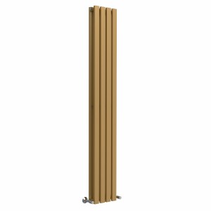 Lulea Metallic Gold Flat Panel Vertical Designer Radiator - Choice of Size
