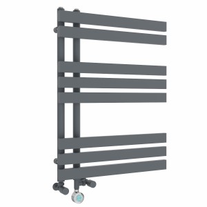 Koli 800 x 600mm Dual Fuel Anthracite Thermostatic Touch Control Electric Heated Towel Rail