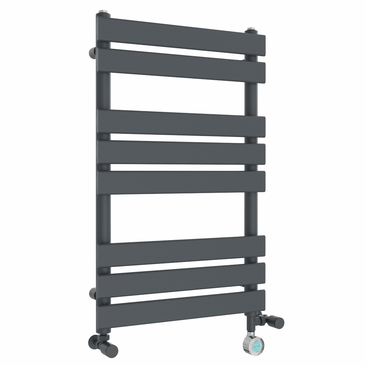 Juva 800 x 500mm Dual Fuel Sand Grey Flat Panel Thermostatic Touch Control Electric Heated Towel Rail