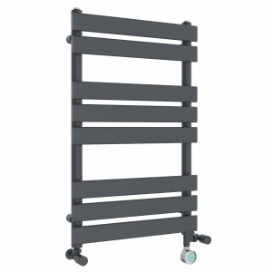 Juva 800 x 500mm Dual Fuel Sand Grey Flat Panel Thermostatic Touch Control Electric Heated Towel Rail