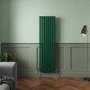 Norden 1600 x 473mm Moss Green Double Oval Column Vertical Designer Radiator