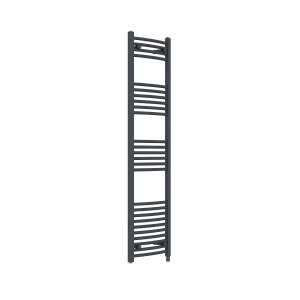 Fjord 1600 x 400mm Curved Anthracite Prefilled Electric Heated Towel Rail