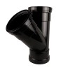 Soil Push Fit 110mm Triple Socket 45 Degree Tee Black