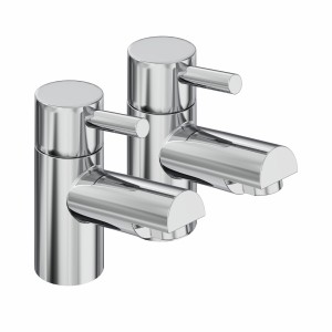 Dalaman Modern Basin Pillar Taps - Chrome