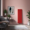 Karlstad 1800 x 546mm Signal Red Double Flat Panel Vertical Designer Radiator
