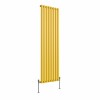 Norden 1600 x 473mm Zinc Yellow Single Vertical Oval Column Designer Radiator