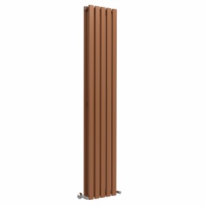 Lulea 1800 x 340mm Metallic Bronze Double Flat Panel Vertical Designer Radiator