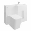 Calm White Right Hand Combination Vanity Unit Basin L Shape with Back to Wall Cordoba Square Toilet & Soft Close Seat & Concealed Cistern - 1100mm