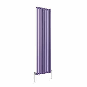 Norden 1800 x 473mm Elegant Purple Single Vertical Oval Column Designer Radiator