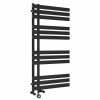 Koli 1200 x 600mm Dual Fuel Black Thermostatic Touch Control Electric Heated Towel Rail