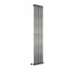 Lulea 1800 x 340mm Black Silver Single Vertical Flat Panel Designer Radiator
