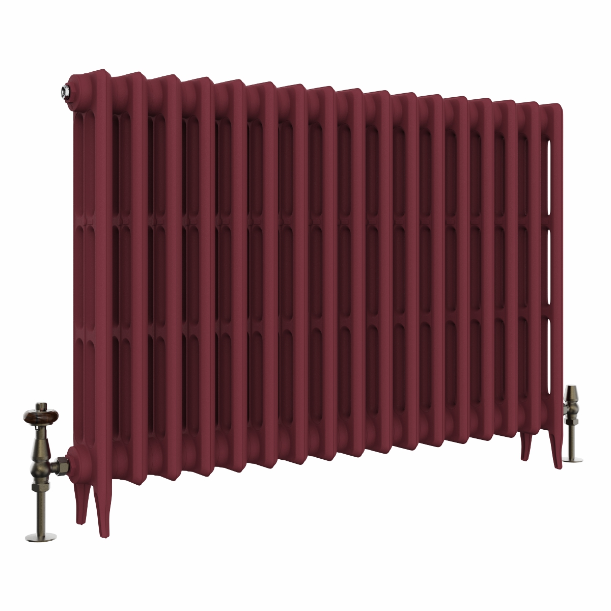 Classic  745 x 1088mm Farrow & Ball Eating Room Red Triple Column Cast Iron Radiator - 17 Sections