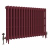 Classic  745 x 1088mm Farrow & Ball Eating Room Red Triple Column Cast Iron Radiator - 17 Sections