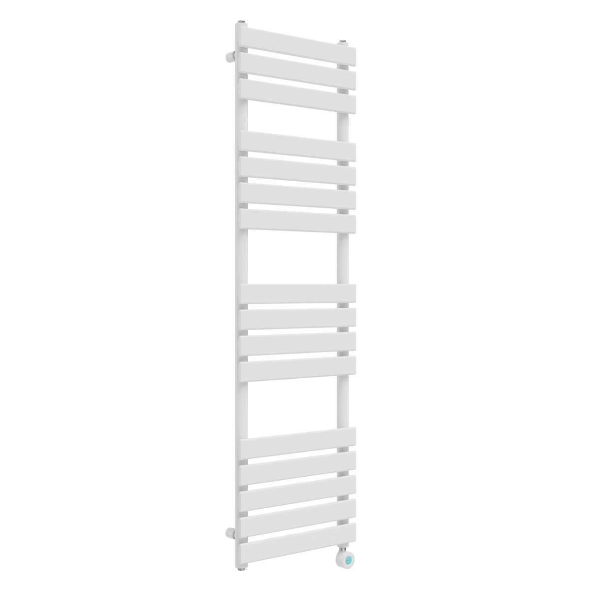 Juva 1600 x 450mm White Flat Panel Thermostatic Touch Control Electric Heated Towel Rail