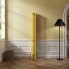 Bern 1800 x 200mm Zinc Yellow Four Column Vertical Traditional Radiator