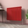 Karlstad 600 x 750mm Signal Red Single Flat Panel Horizontal Designer Radiator