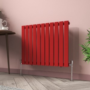 Karlstad 600 x 750mm Signal Red Single Flat Panel Horizontal Designer Radiator