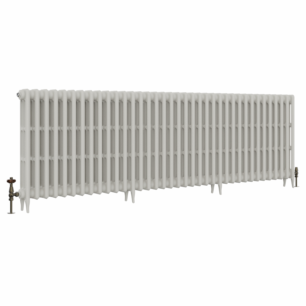 Classic  745 x 2328mm Porcelain White Triple Column Cast Iron Radiator - 37 Sections