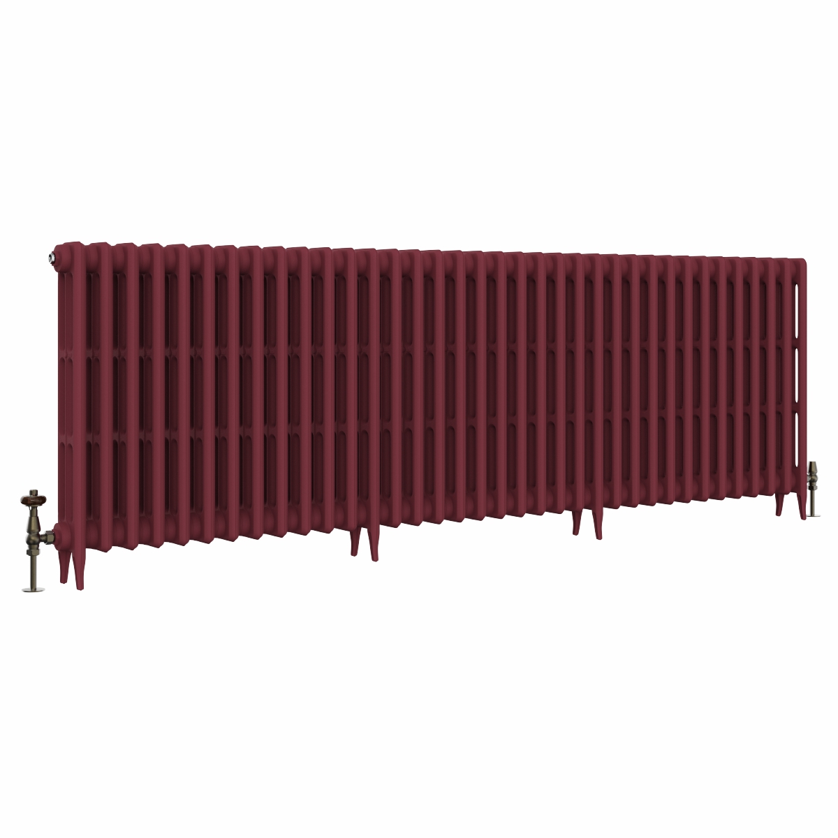 Classic  745 x 2266mm Farrow & Ball Eating Room Red Triple Column Cast Iron Radiator - 36 Sections