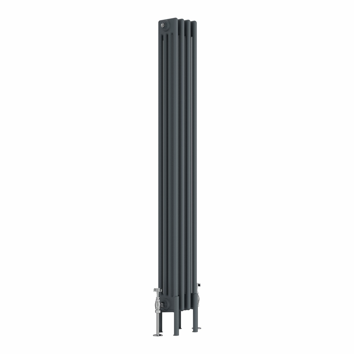 Bern 1500 x 200mm Anthracite Four Column Vertical Traditional Radiator