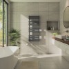 Juva 1200 x 500mm Sand Grey Flat Panel Thermostatic Touch Control Electric Heated Towel Rail