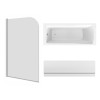 Sawley 1700 x 700mm Straight Bath Single Ended with Front Panel and Round Chrome Bath Screen